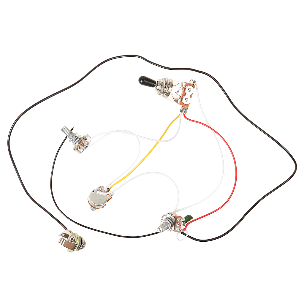 Electric Guitar Wiring Harness Kit 3 Way Toggle Switch 2 Volume 1 500K Electric Guitar Wiring Harness Kit 3 Way Toggle Switch 2 Volume 1 500K