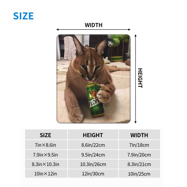 Big Floppa Caracal Cat Funny Meme Gaming Mouse Pad Custom Design