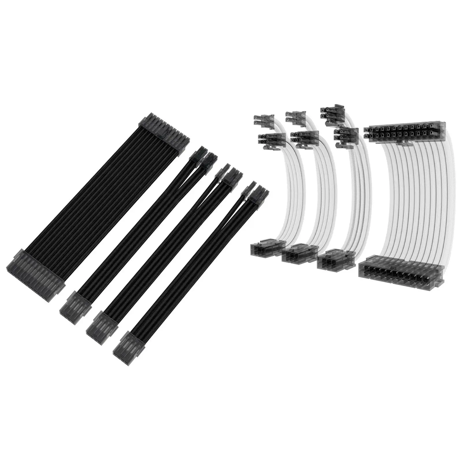 Durable Basic Extension Cable Kit 24Pin Extension Kit Plastic 8Pin Motherboard Extension Power Cord Converter for Computer PC