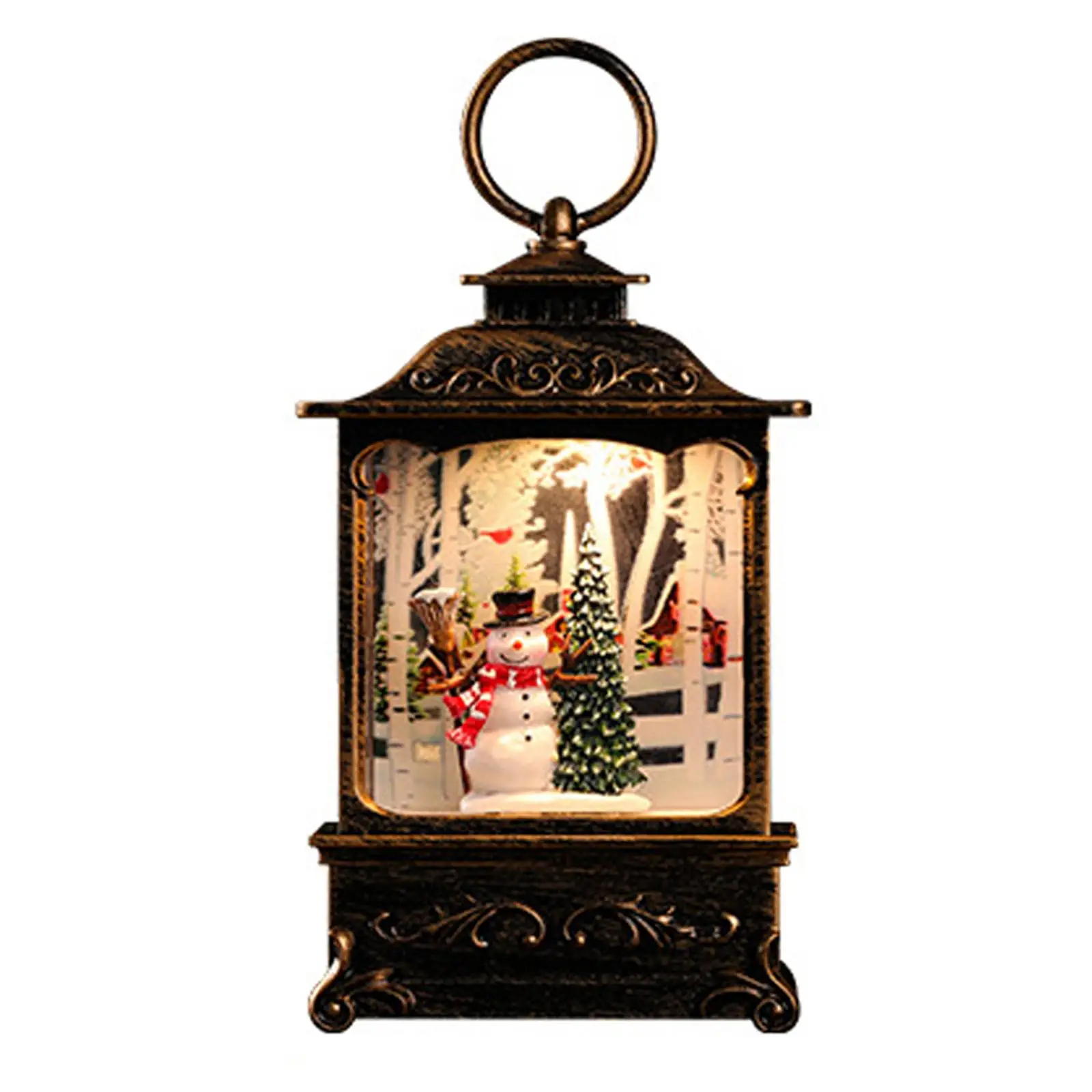 Hanging Lighted Xmas Lantern Festival Ornament Xmas Decorative Lamp for Fireplace Home Dining Table Decor