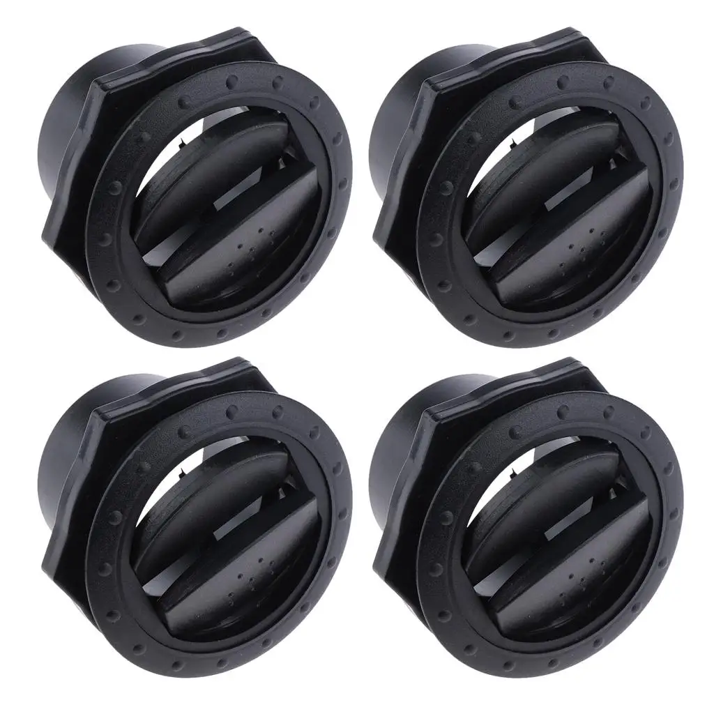 Pack of 4 board Air Conditioning Deflector Outlet Vent for Car RV Boats Yacht - Black