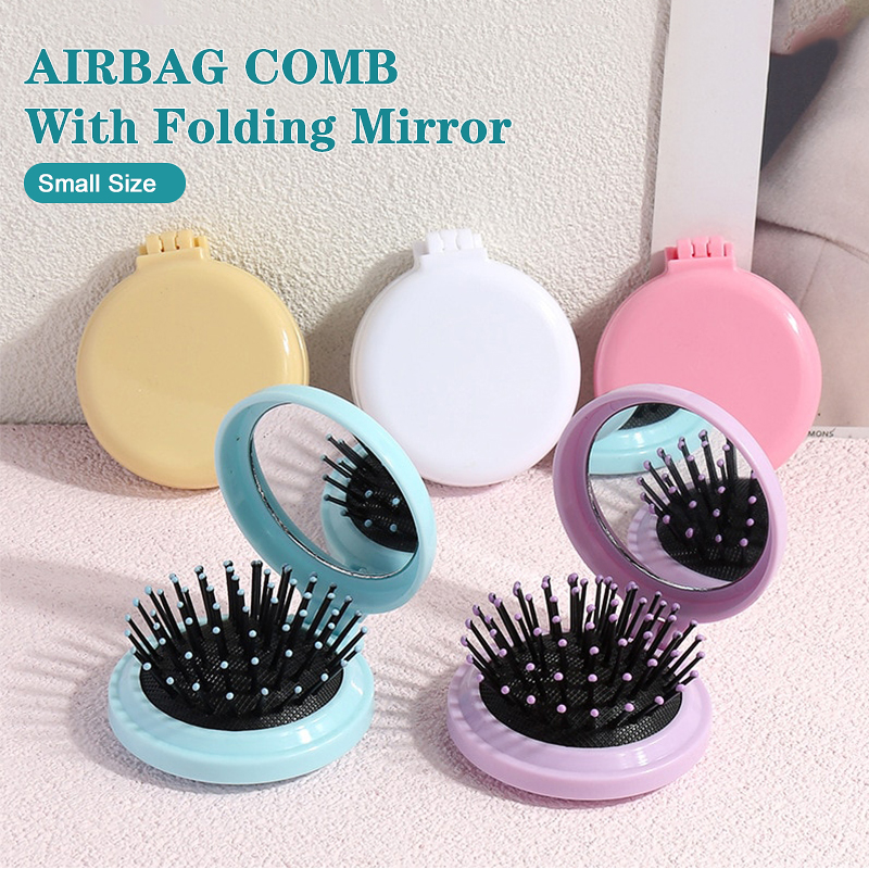 Best of Small Size Hair Comb With Folding Mirror Traveling Round Pocket Small Travel Massage Hair Brush With Mirror Styling Accessories Reviews & Tips