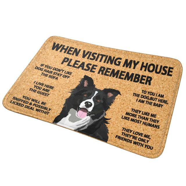 Border Collie Pet Dog Bath Mat Tricolour Doormat Living Room