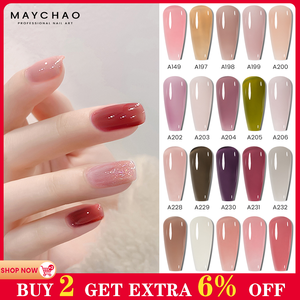 Best of MAYCHAO Nude Jelly Gel Nail Polish 7.3ML Pink Transparent Gel Polish Soak Off UV LED Varnish French Manicure Nail Art DIY Salon Reviews & Tips