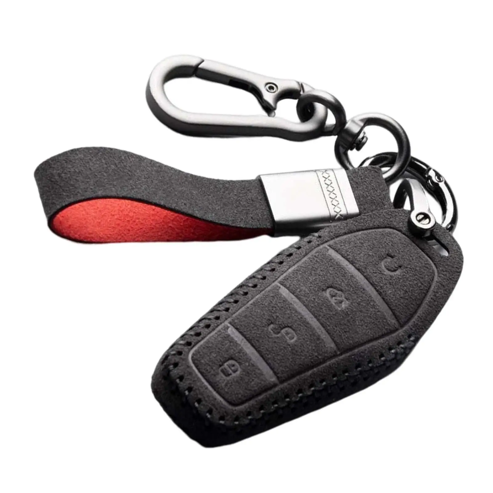 Remote Key Case Cover Fob Buttons Key Suede Leather Holder for Byd Song Plus Dmi