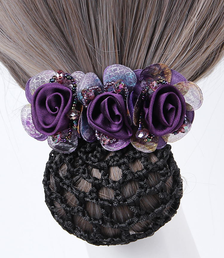Professionelle Weibliche Blume Net Tasche Kopfschmuck Blume Hotel Bank Weibliche Top Clip Haar Zubehör High-End-Haarspangen Mutter – Detail 9