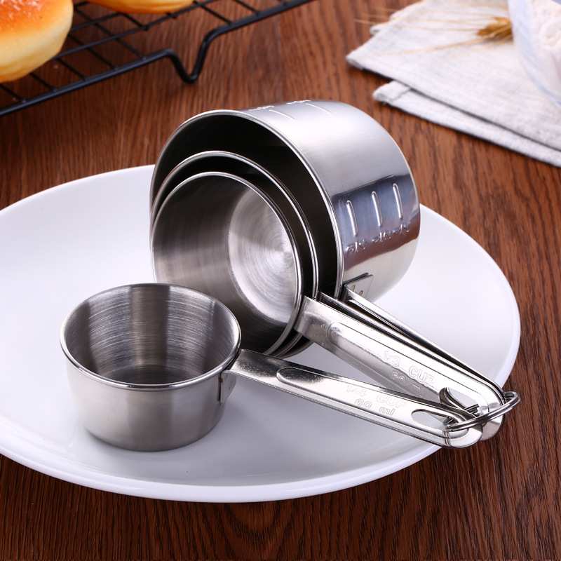 Title 5, 4 Pcs Stainless Steel Measuring Cups Kitchen Ba...