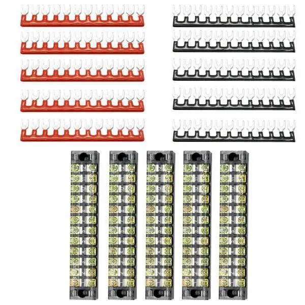 3x 5 Pieces 600 12 Positions Double Row Screw Terminal Strips Blocks Kit