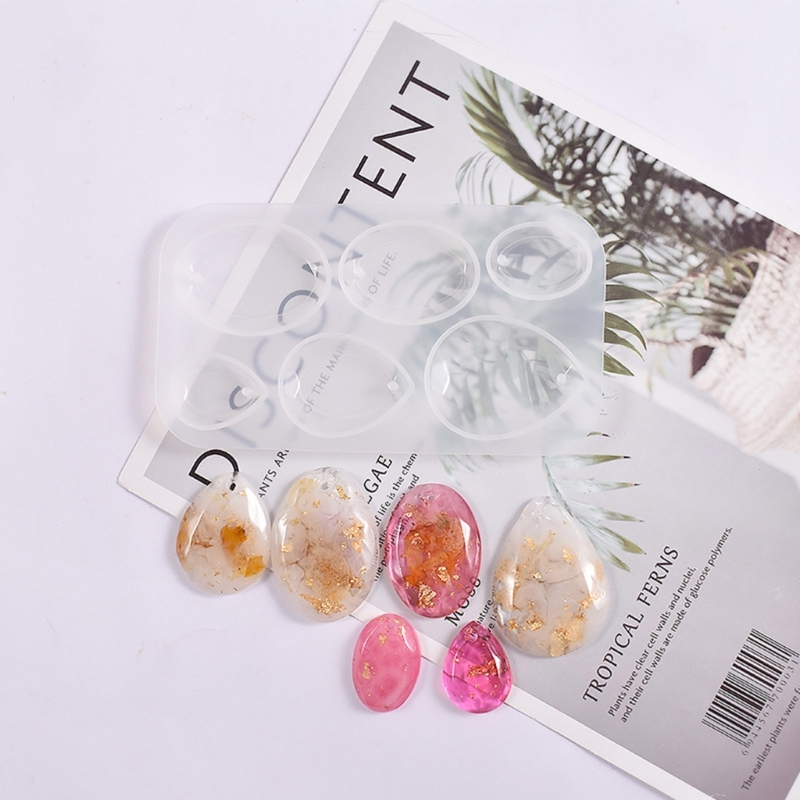 Oval Resin Mold Silicone Pendant Water Drop Mold DIY Jewelry Casting Molds for Epoxy Resin Earrings Keychain Necklace