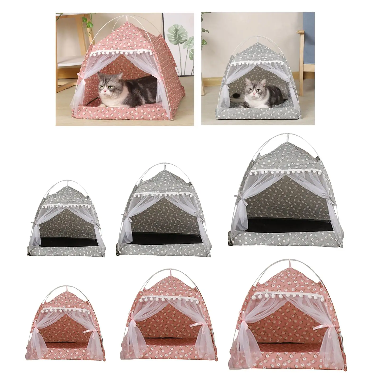 Large Cat tent with Thick Cushion Puppy Mat Bed Nest Thick Kitten Warm
