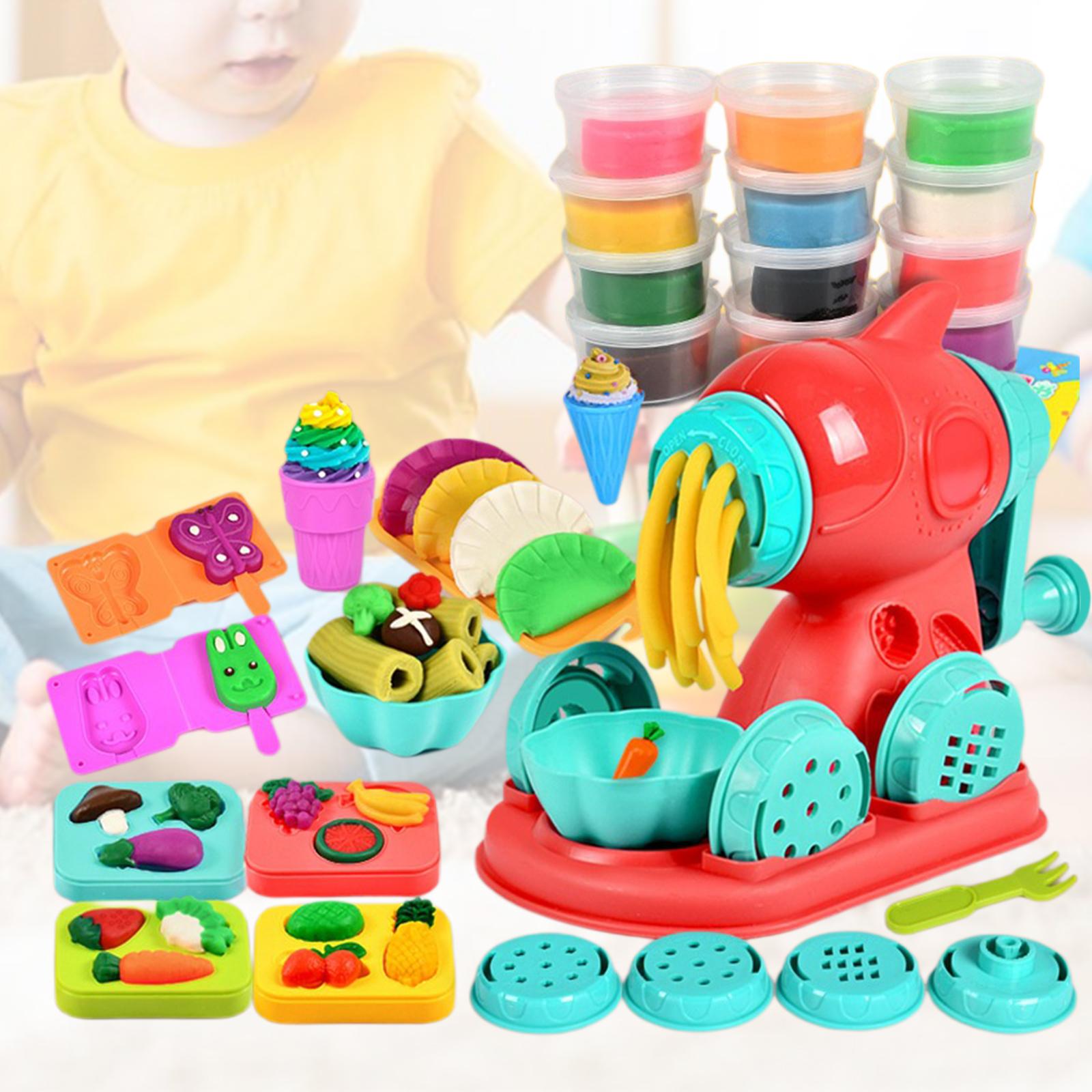 Children plasticines Mold Tool Production Toys Kids Color Clay Noodle Machine Ice Cream DIY Play House Toy Set