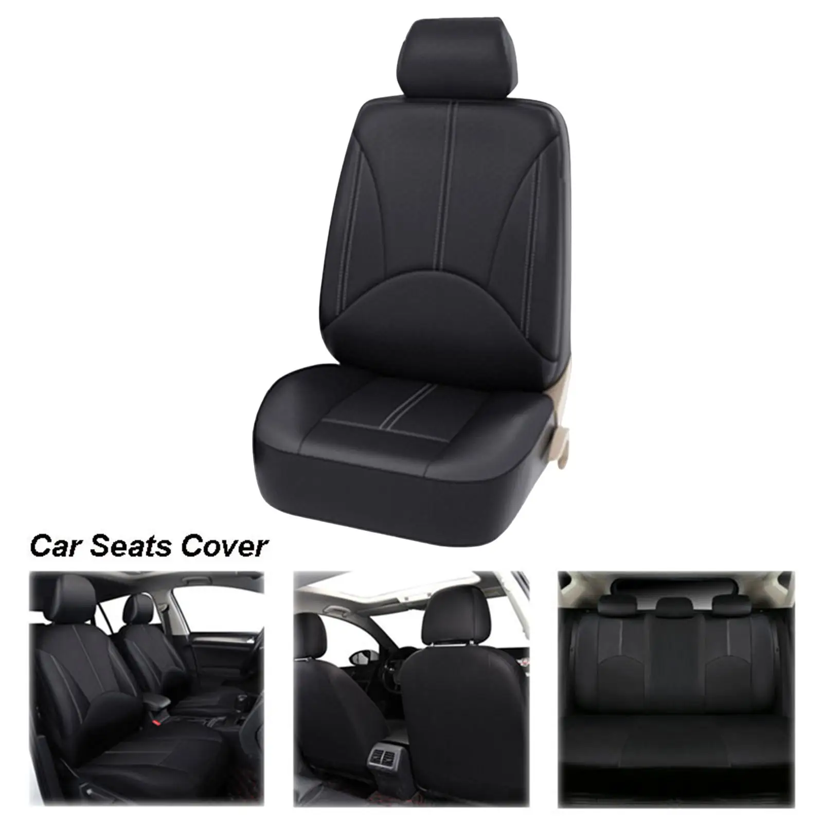 Car Seat Covers Front Rear Seat Headrest Covers Protector for Sedan Auto Parts