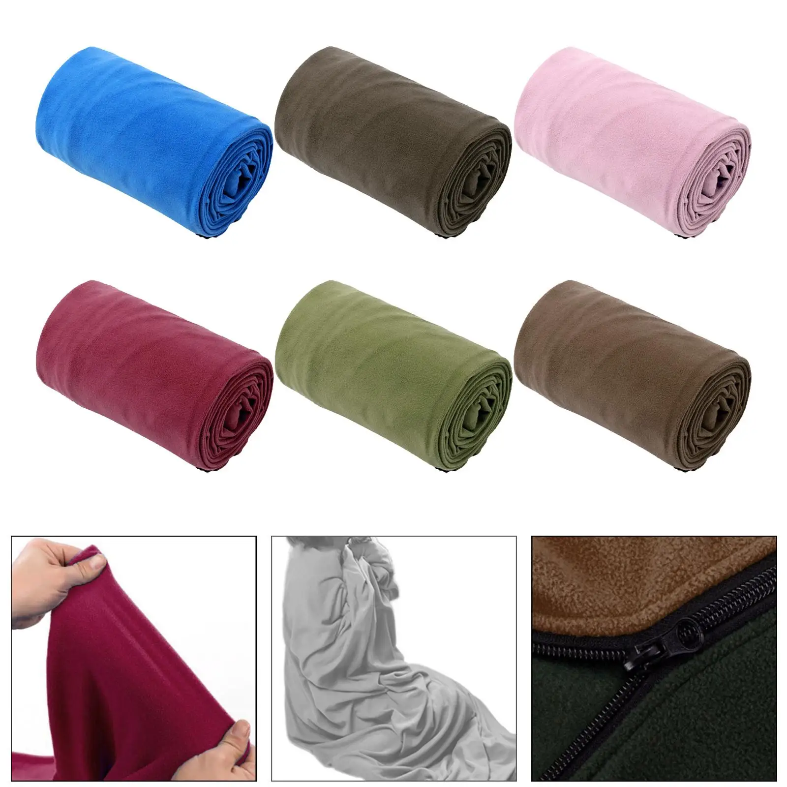 Camping Blanket Cushion  Fleece Sleeping Bag Liner for Hotel  Adult Sleeping Sack Sheet Travel Lightweight Portable