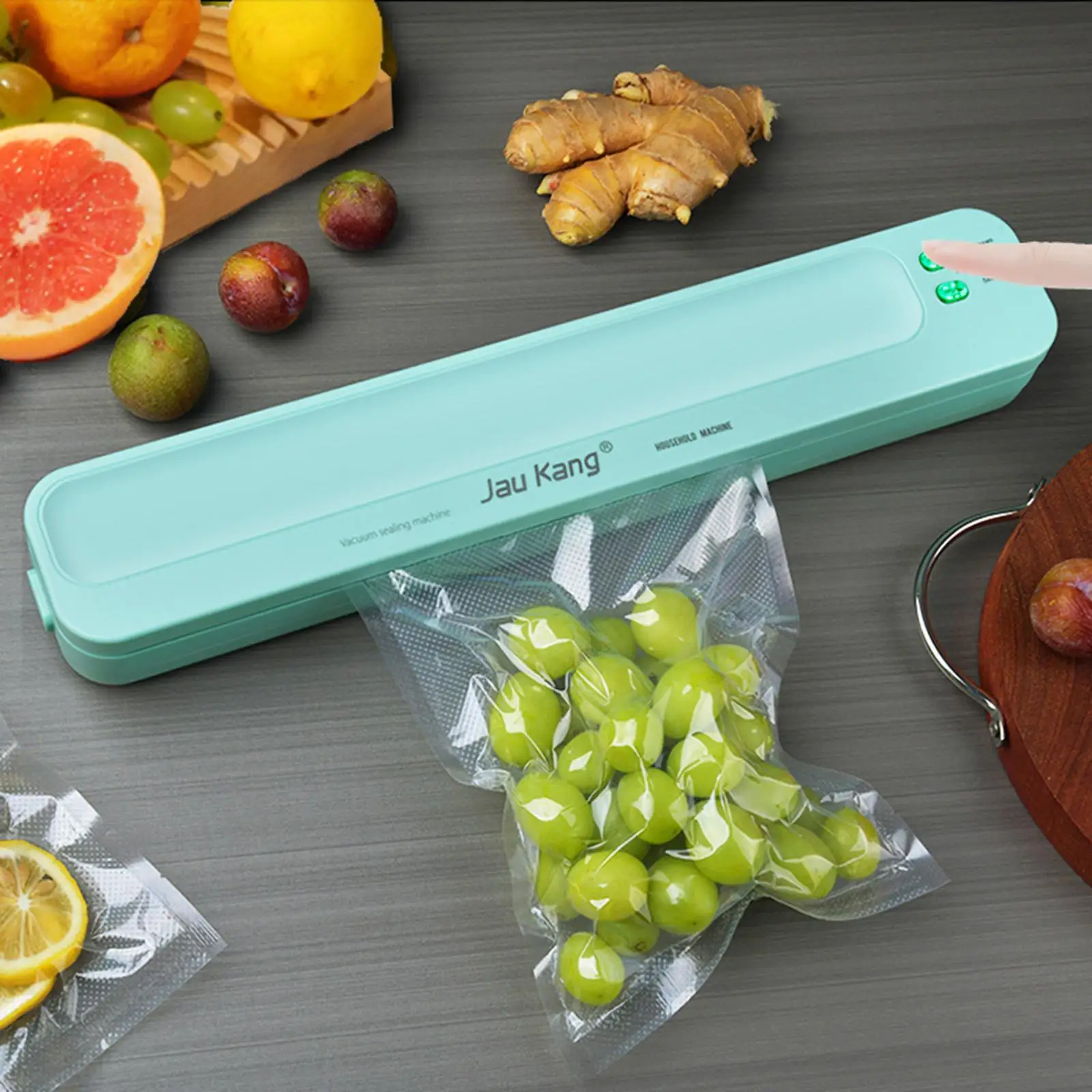 Compact Vacuum Sealer Machine with 10 Bags Automatic Seal Storage Packaging Sealer for Meat Nuts Bread Vegetables Seafood