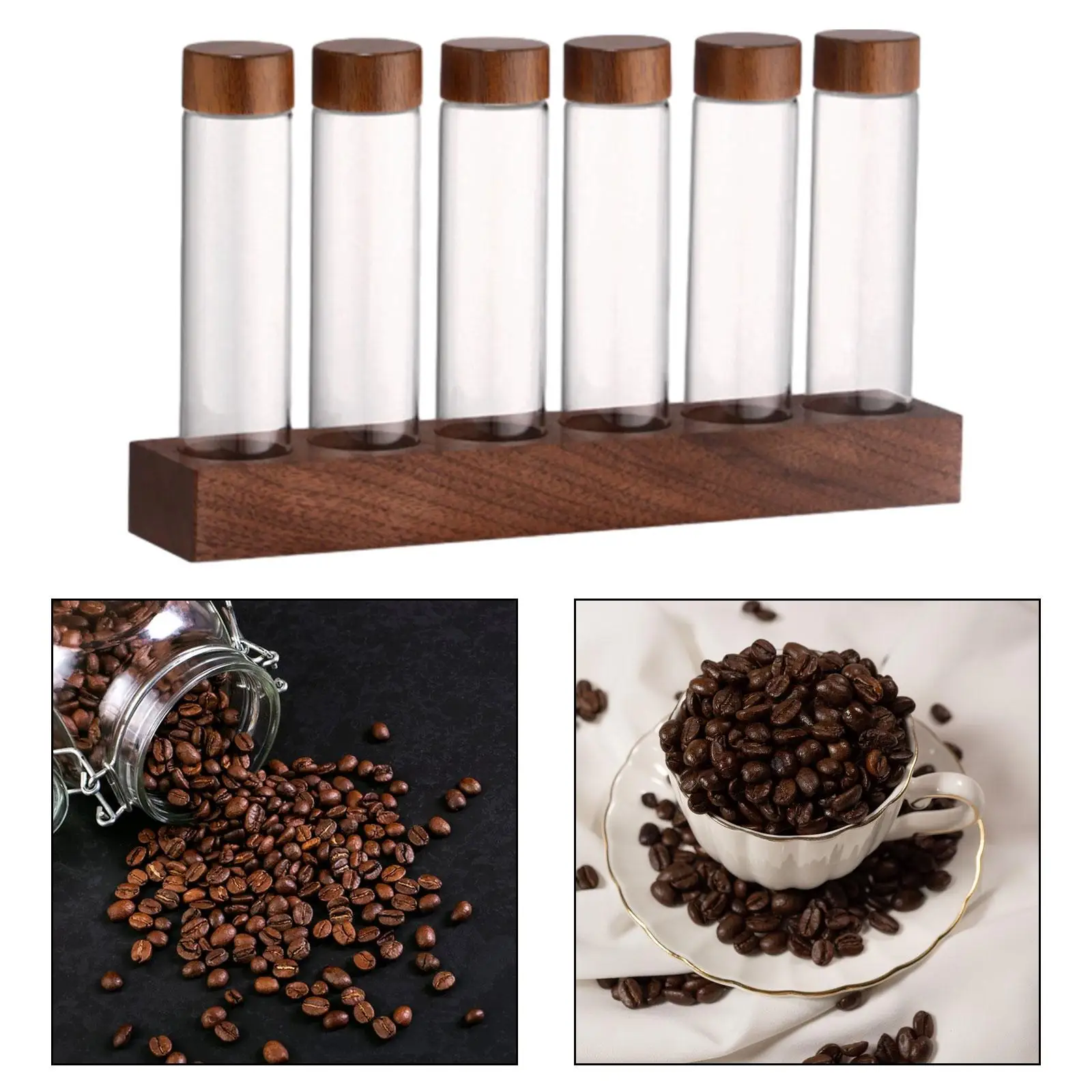Coffee Bean Cellars Kitchen Canister Transparent with Stand Coffee Bean Dispenser for Retail Kitchen Pantry Bar Coffee Shop