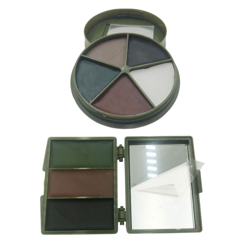 Compact Camouflage Face Paint with Mirror Palette Forest Digital Makeup Kit for Game Stage Performance