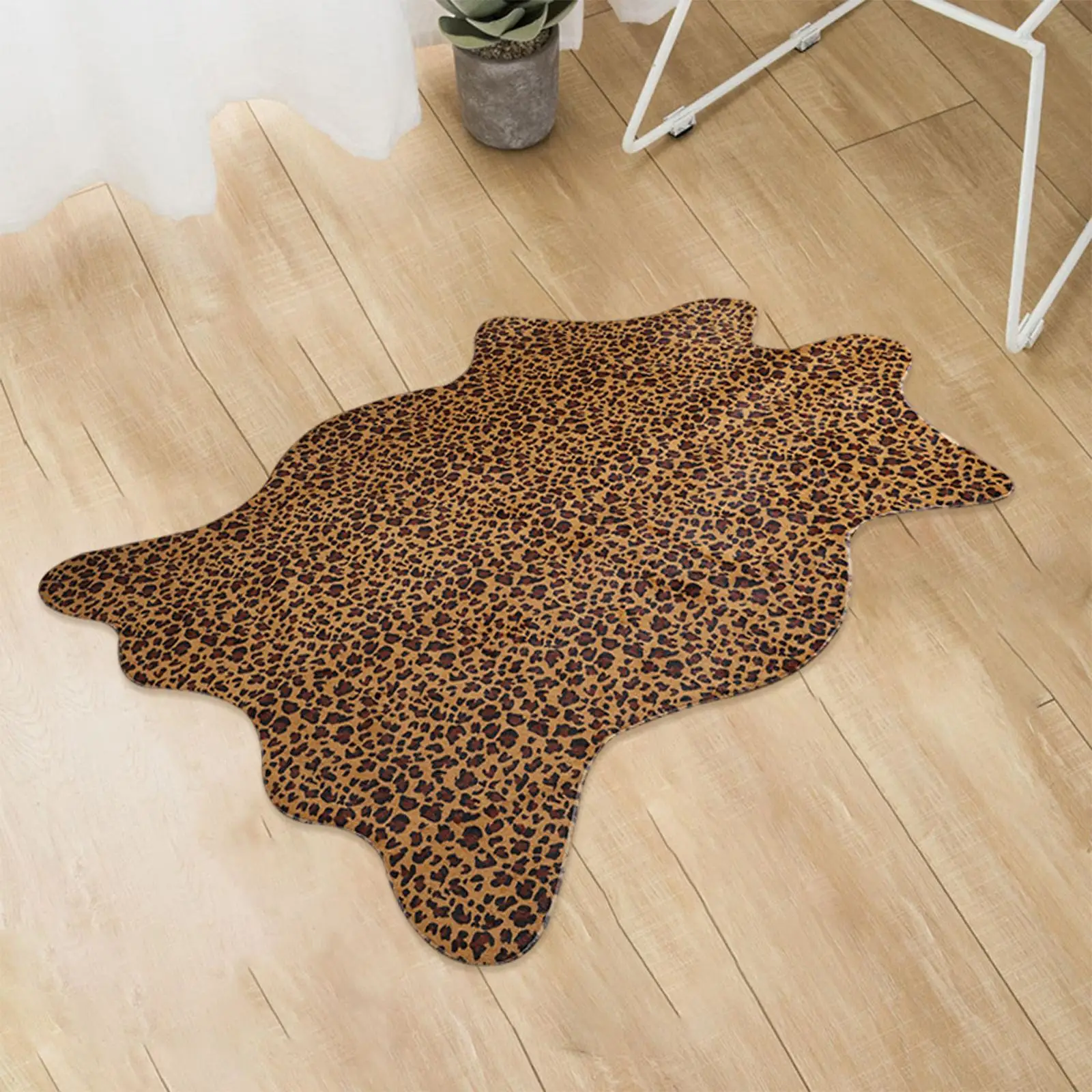 Modern Leopard Print Area Rugs Durable Non  Plush Rugs Polyester 5cm Floor Mat Irregular Door Mat for Home Decor Dorm Bedroom