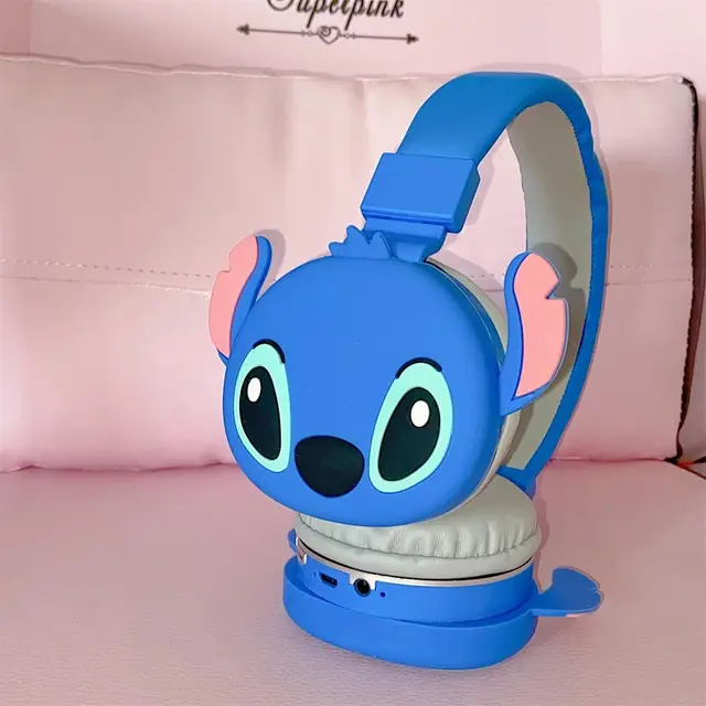 Disney-Casque Bluetooth CAN o & Stitch, joli casque de sport, moniteurs  antibruit, écouteurs sans fil