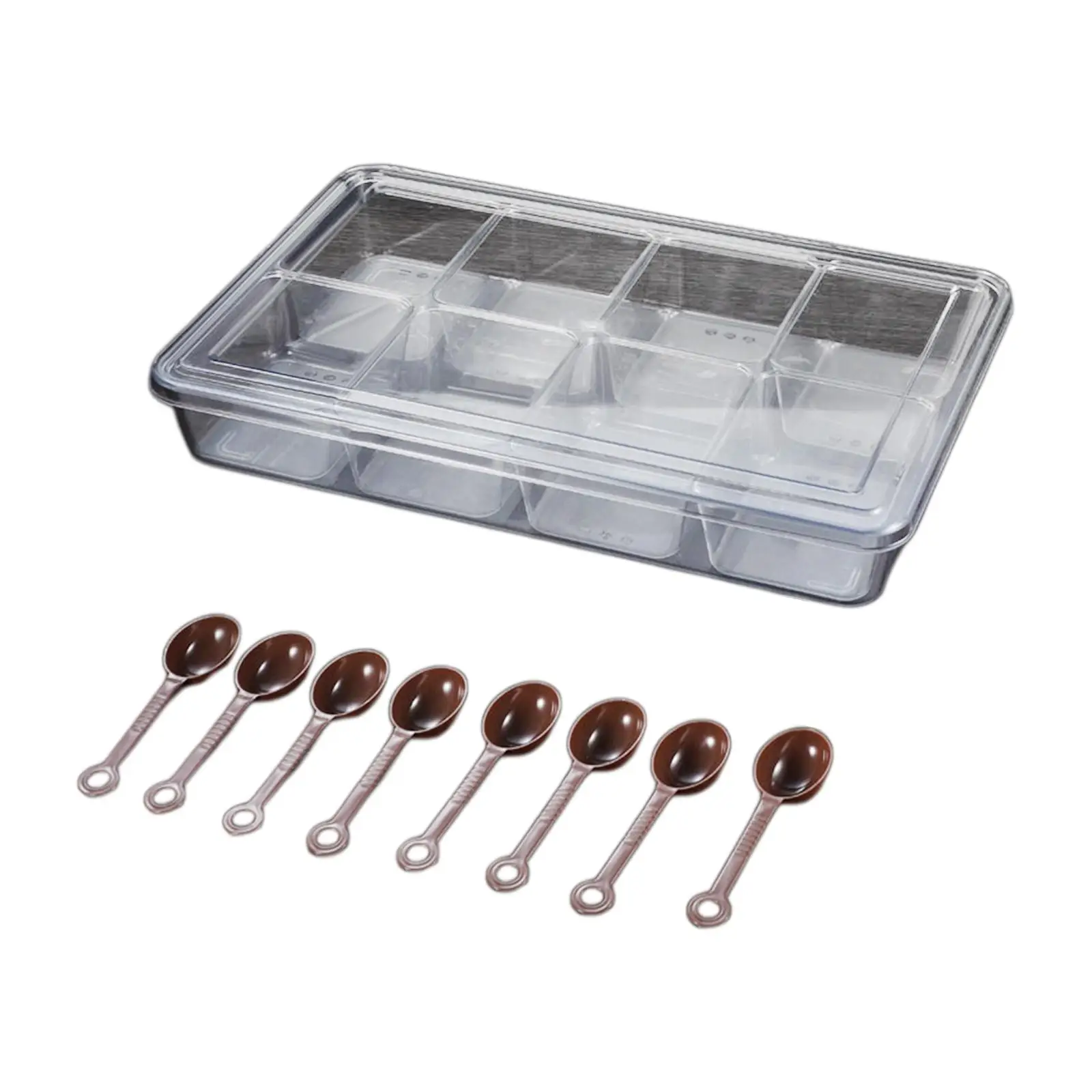 Seasoning  Box Transparent Multifunction Compartment Trinket Trays