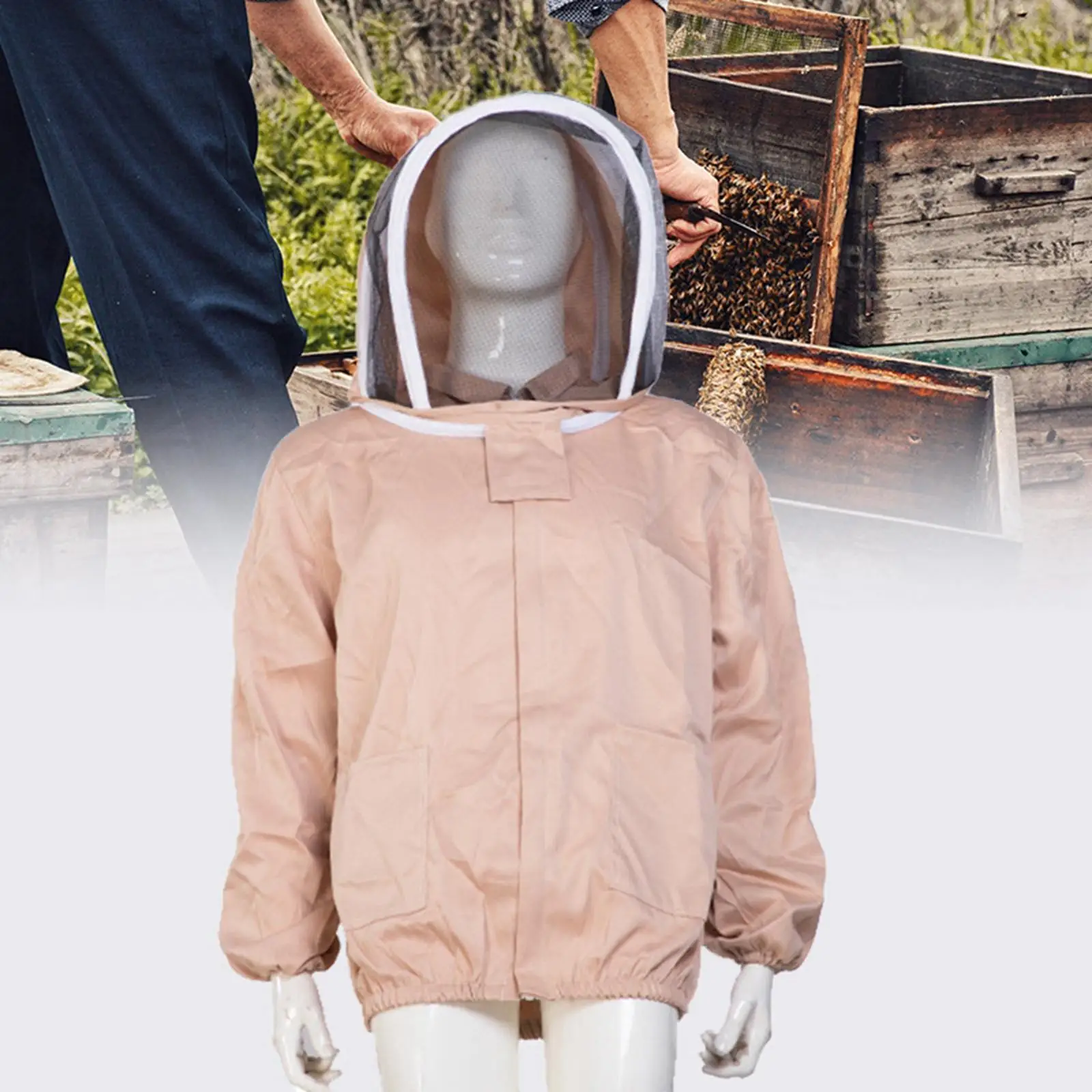 Beekeeping Jacket Breathable with Pockets Beekeeper Jacket Beekeeper Field Work Jackets for Outdoor Backyard Indoor
