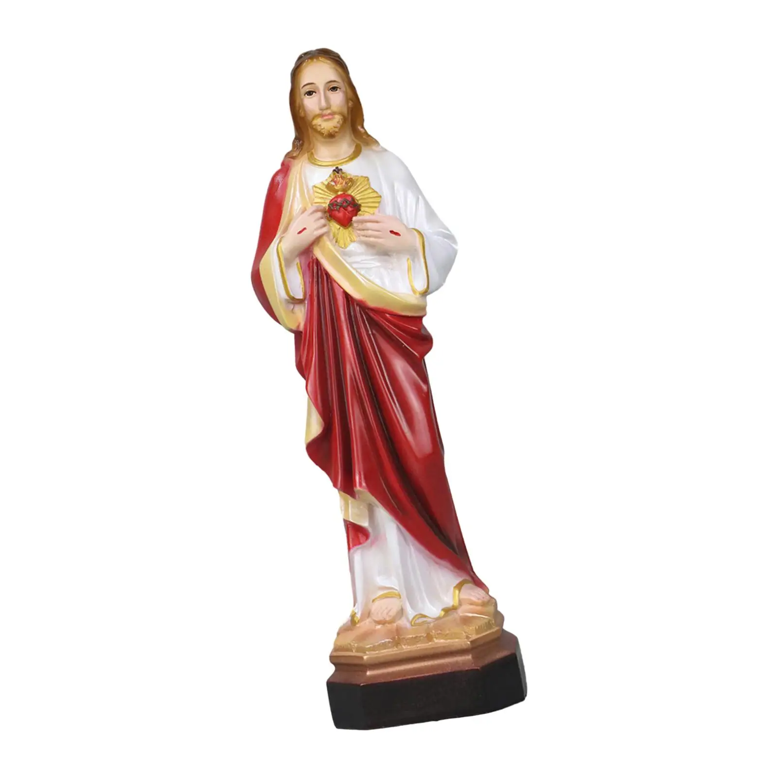 Holy Jesus Figure Sacred Heart of Jesus Figurine for Shelf Home Office