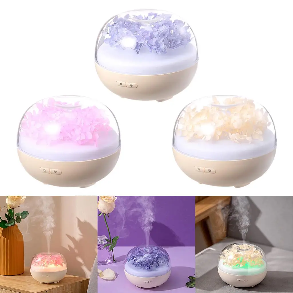 Aroma Essential Oil Diffuser Preserved Flower Air Humidifier 7 Colors Light