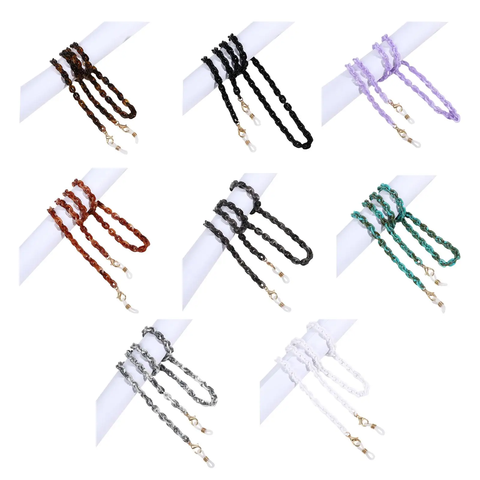 Lanyard for Colorful Bead  Chains Clamp Necklace Strap with Clips Eyeglass Leash