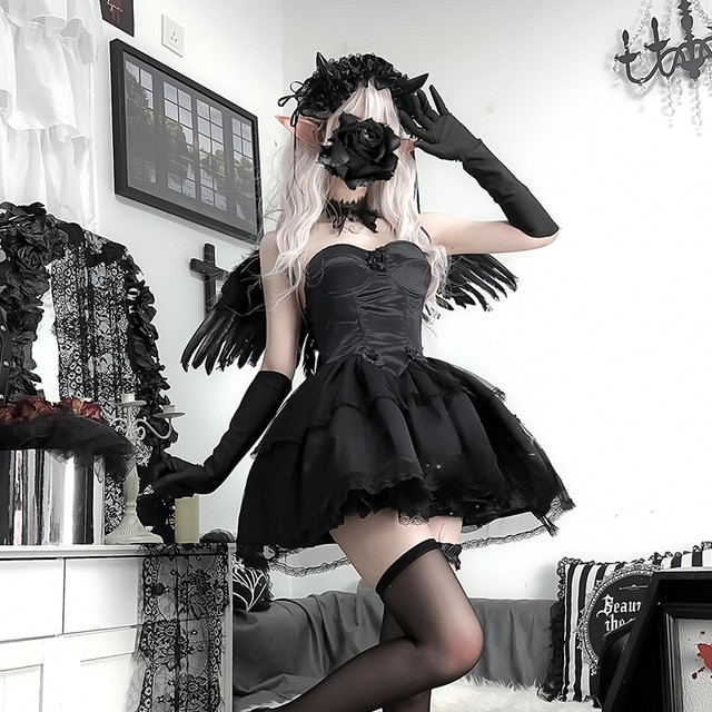 Dark Angel Halloween Anime Cosplay Costumes Gothic Lolita Punk