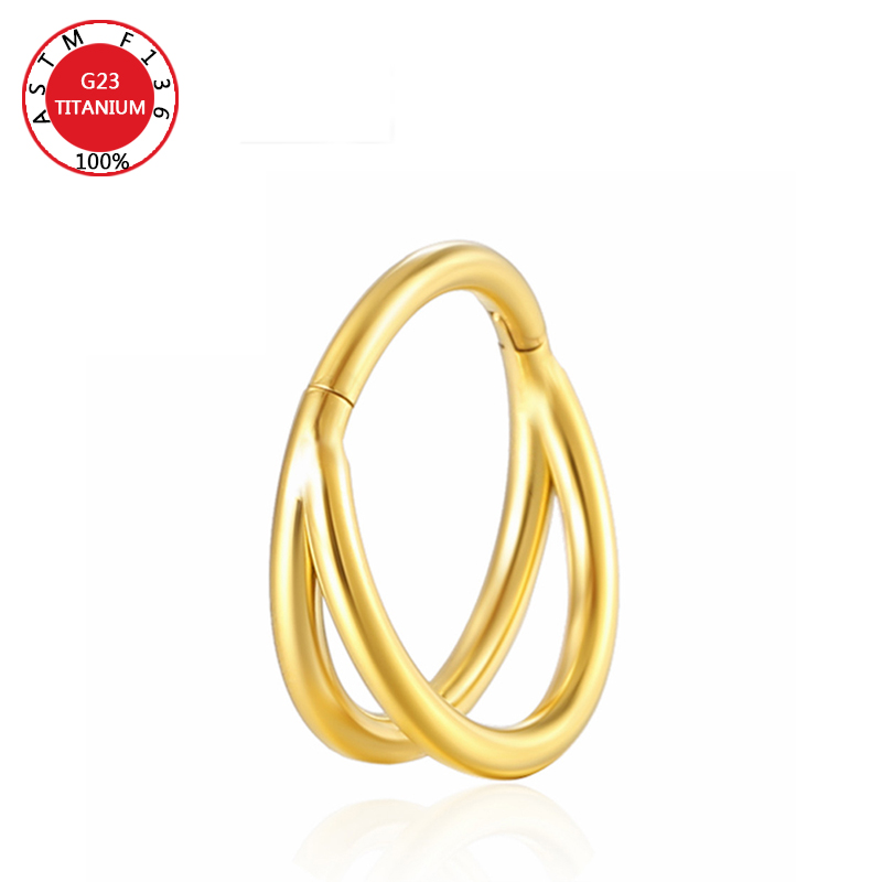 ASTM G23 Titan Triple Scharnier Knorpel Ohrring Helix Piercing Nasenring Septum Conch Clicker Hoop Stud Körperschmuck Trendy – Detail 8