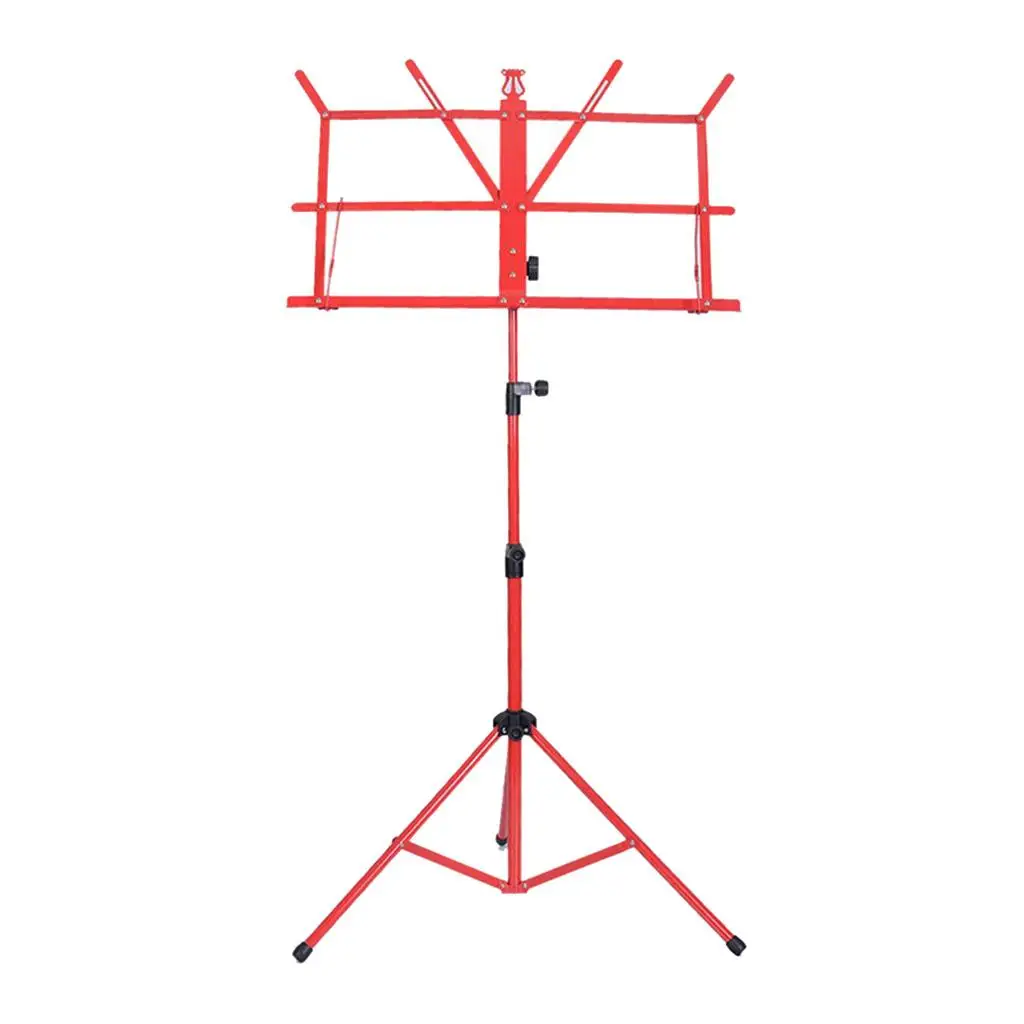 High Quality Metal Folding Sheet Music Stand Holder Tripod Foldable Non-slip rubber feet Adjustable Music Stand