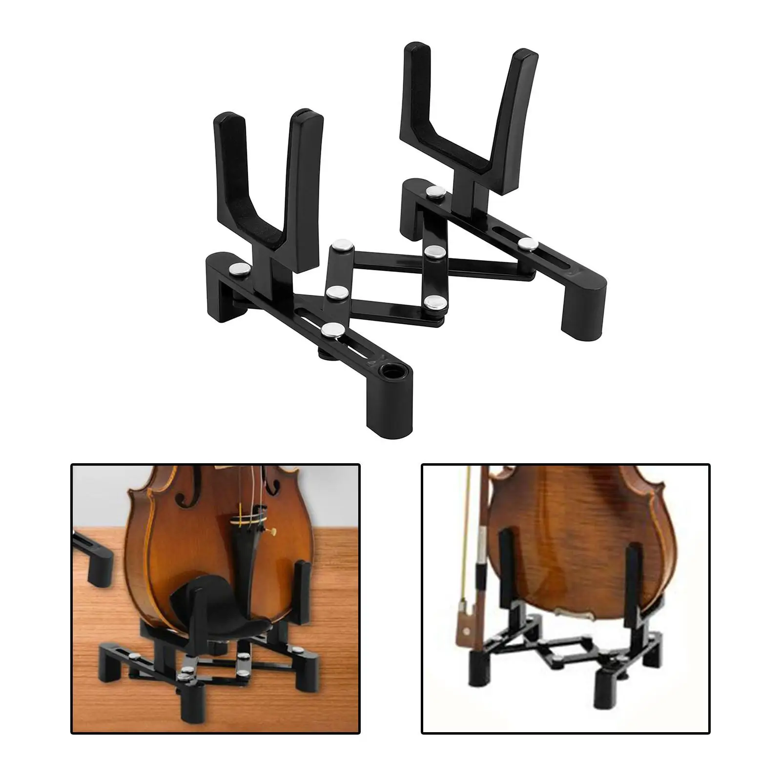 Foldable Violin Holder Padded Foam Floor Stand Portable Frame Anti Slip Anti Scratches for Most Violin String Instrument Concert
