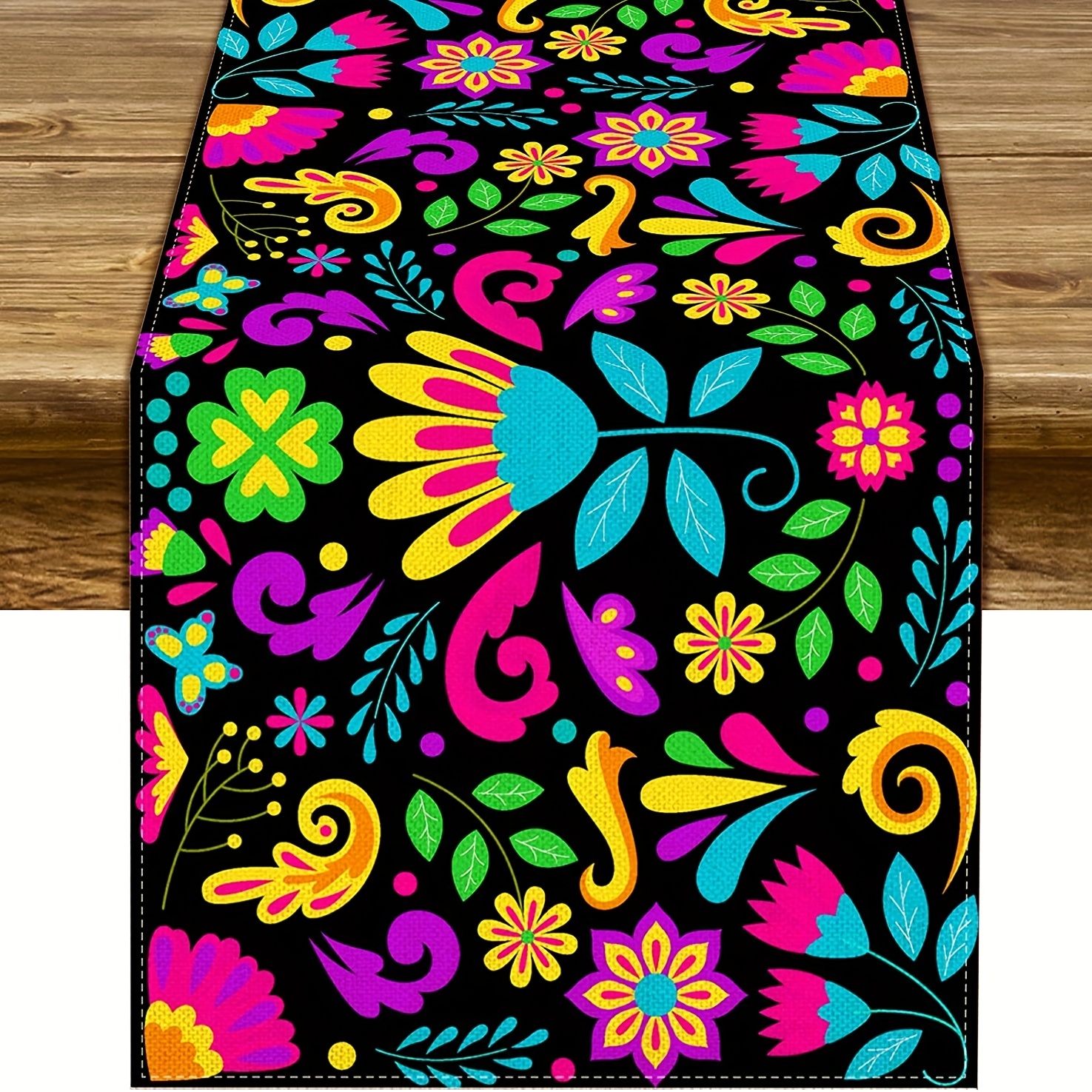 Description Picture 3 of itemMexican Day of The Dead Linen Table Runners Table Decor Washable Dining Table Runners Dia De Los Muertos Dining Decorations