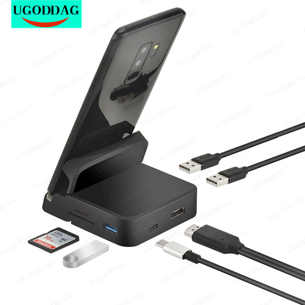 novo em tipo hub docking station suporte do telefone dex pad estação usb para doca carregador de energia kit para macbook para samsung