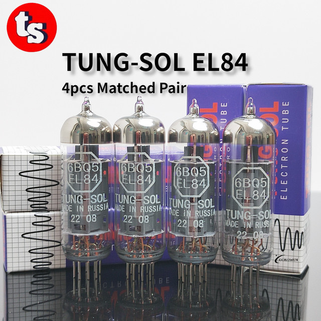 Tung-sol el84電子チューブは、el84 6bq5 7189 6n14n真空管クワッド用の精密アンプを置き換えます - AliExpress