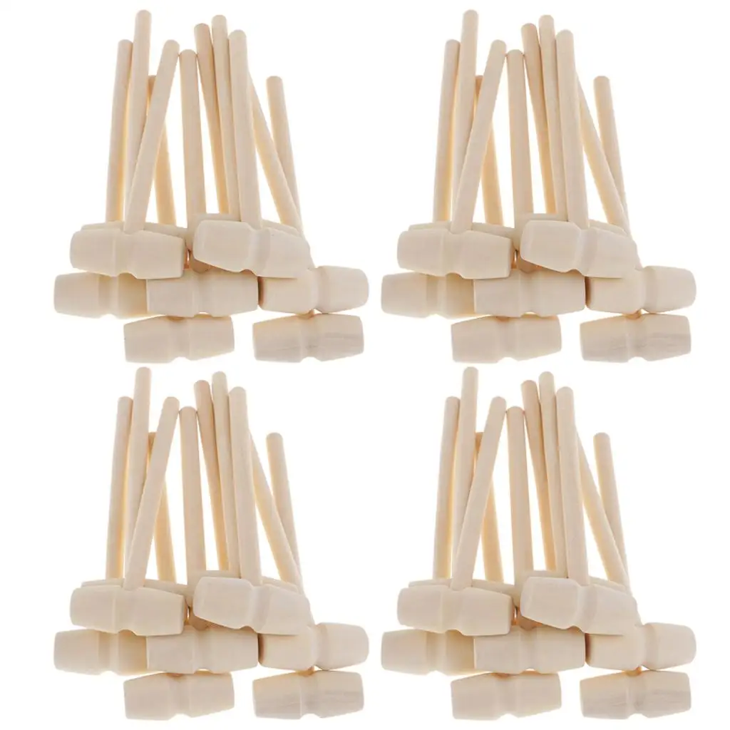 40 Pieces Wooden Hammer Mallet 140x43x19mm Cr ab Lobster Seafood Crackers - 40pcs