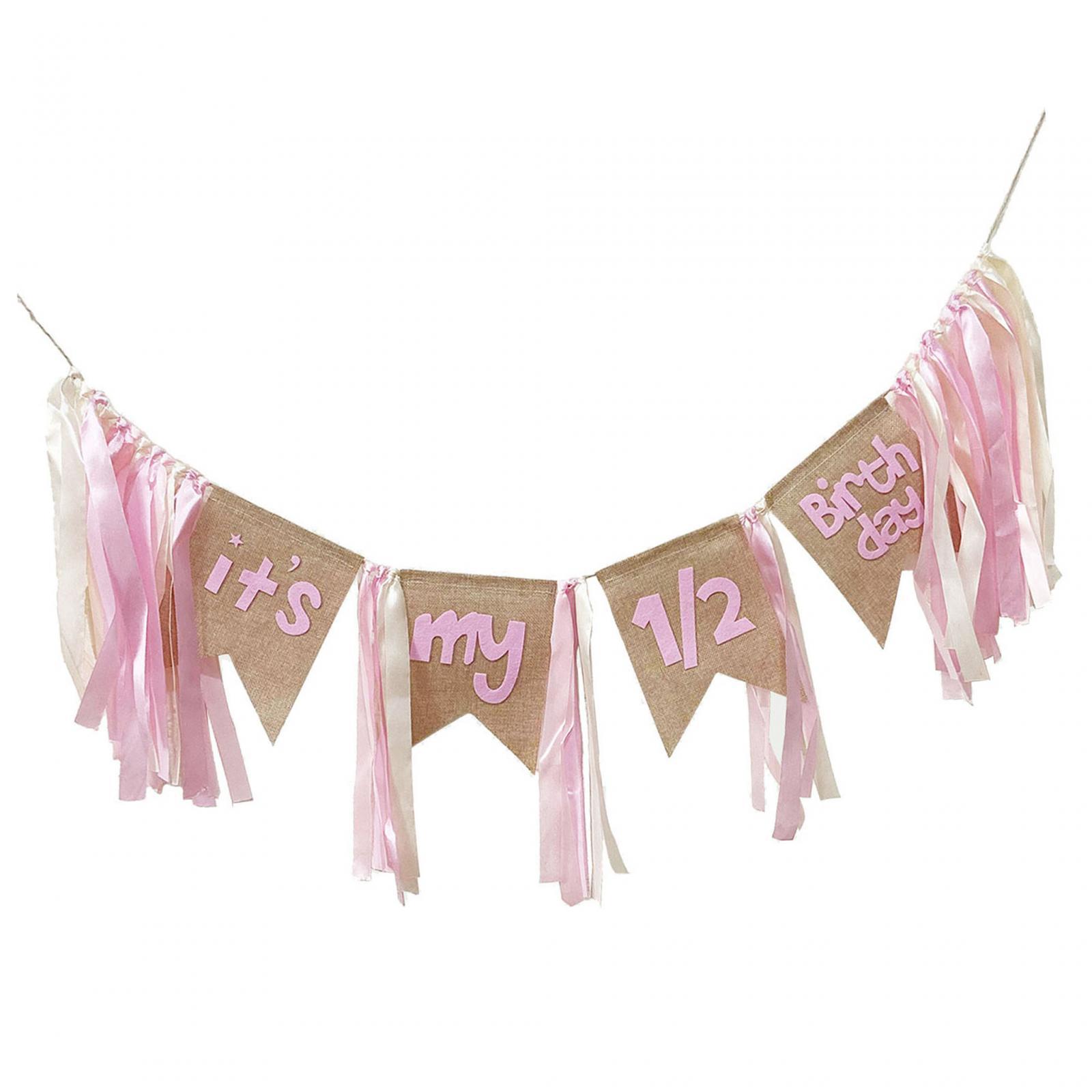 Description Picture 4 of itemHigh Chair Banner Backdrop Garland Photo Prop Half Year Birthday Banner Birthday Decoration for Kids Room Decor Party