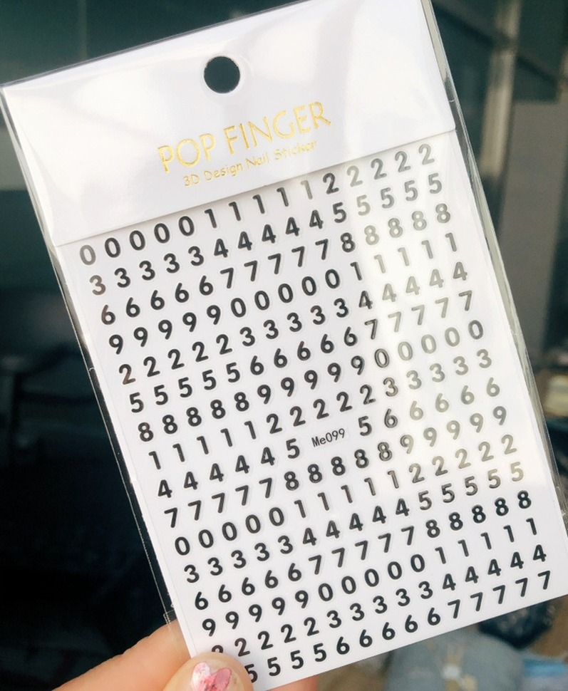 Description Picture 4 of itemNumbers Decals Roman 26 English Alphabet 3D Self-adhesive Nail Art Decal Sticker Word Small Letter Nail Tattoos Decal Stickers