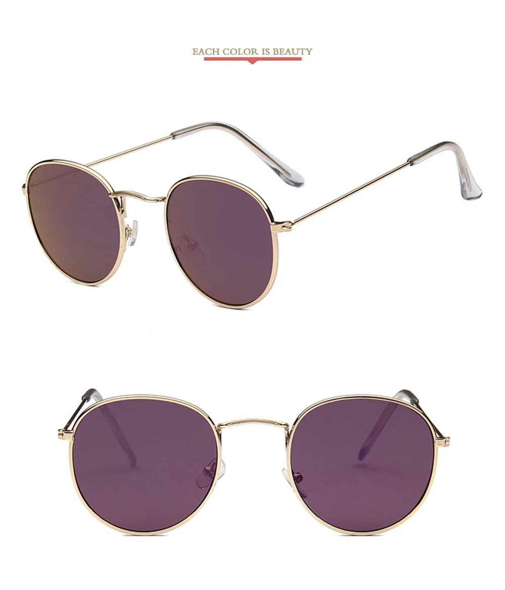 Vintage verspiegelte Sonnenbrille Herren und Damen Retro Sonnenbrille mit Metallrahmen Outdoor-Mode Brillen – Detail 12