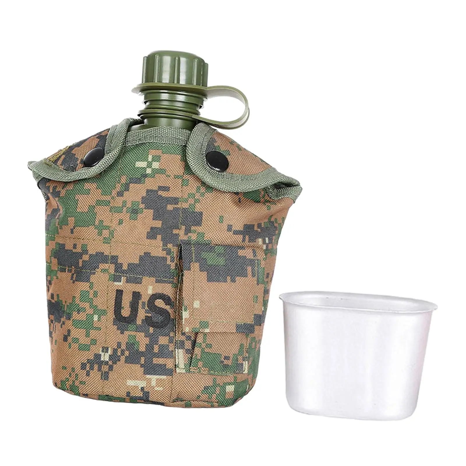 Portable Water Dining Bottle with Bottle Pouch Outdoor Bottle Water Kettle for Hunting Traveling Camping Backpacking Adults