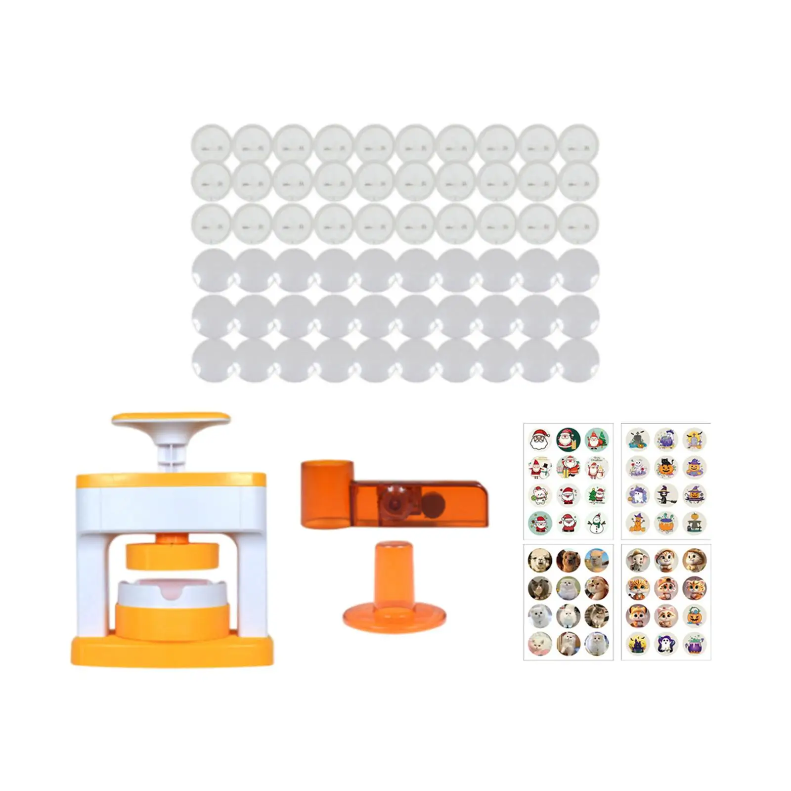 DIY Pin Badge Button Maker Ornament Accs with Cutting Tool Lightweight Starter Kits Easy to Use Badge Die Mould for Christmas