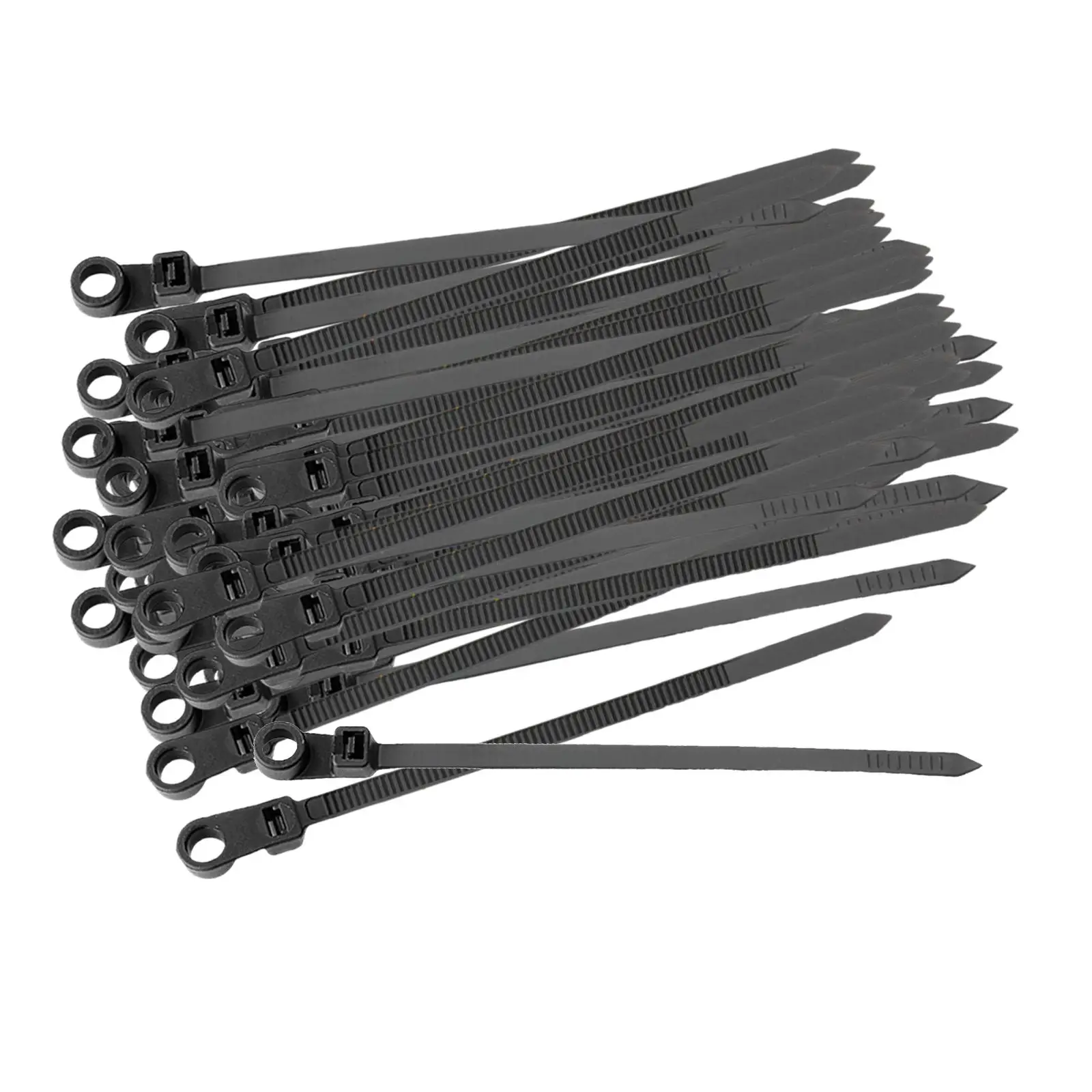 100Pcs Nylon Cable Ties with Fixed Holes Sturdy Self Locking Tie Wraps for Home Indoor Outdoor Garden Trellis Garage