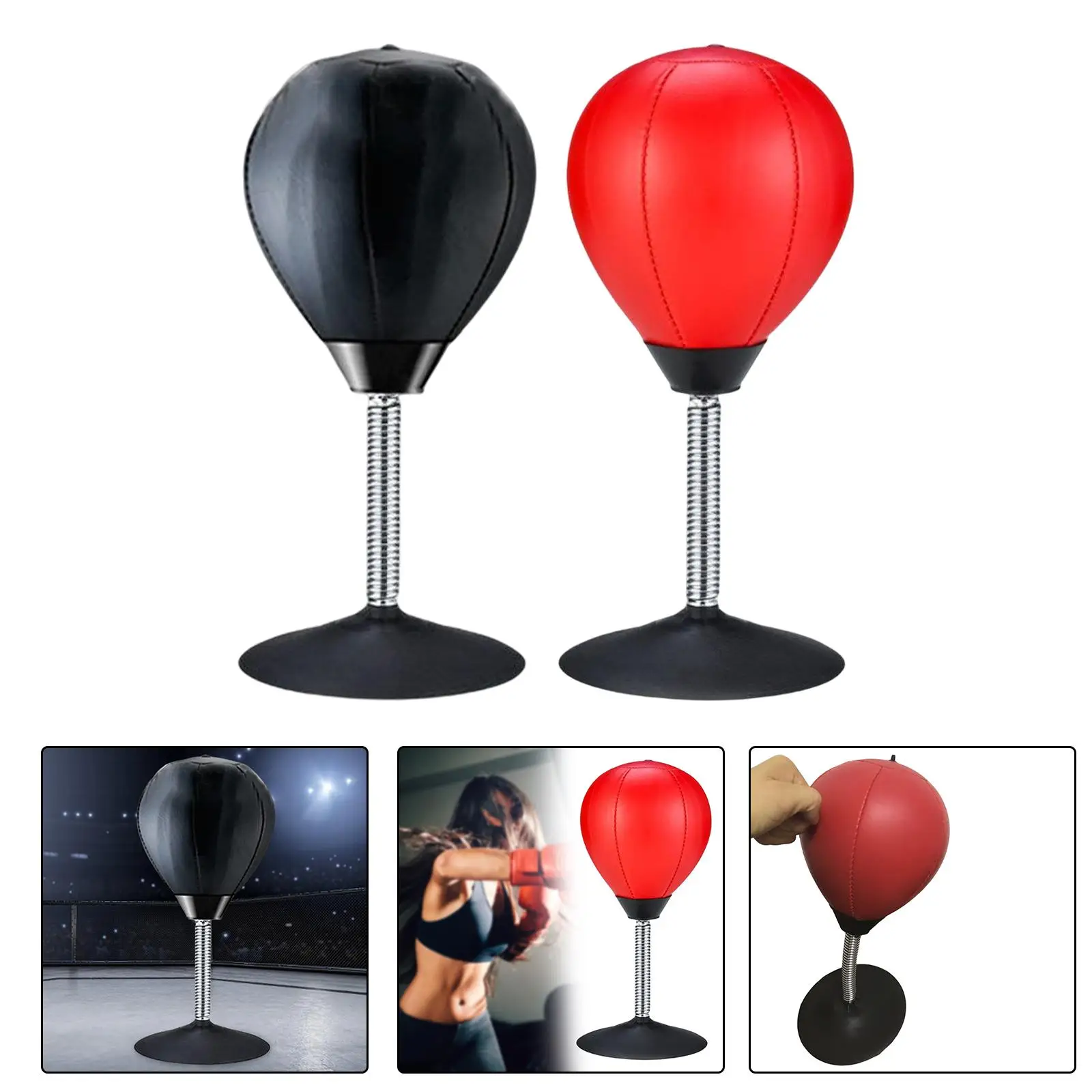 Training Hit Ball Suction Cup Strain and Tension Toys Table Desktop Punch Bag Boxing Ball for Adults Office Coworkers Training
