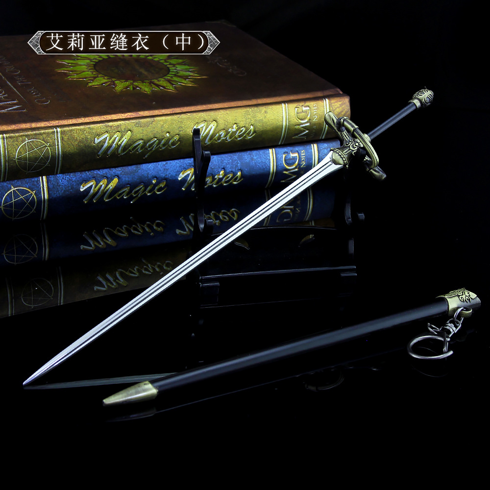 21cm Nadel-Rapierschwert Arya Stark – Game of Thrones Amerikanisches Drama-Zubehör, dünnes, gerades Metallwaffenmodell, dekoratives Bastelartikel – Detail 12