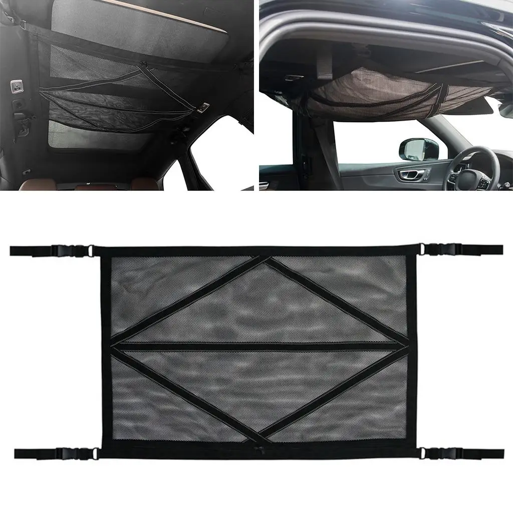 Car Ceiling Storage Bag Mesh Sundries Storage Pouch for Truck Long Trip