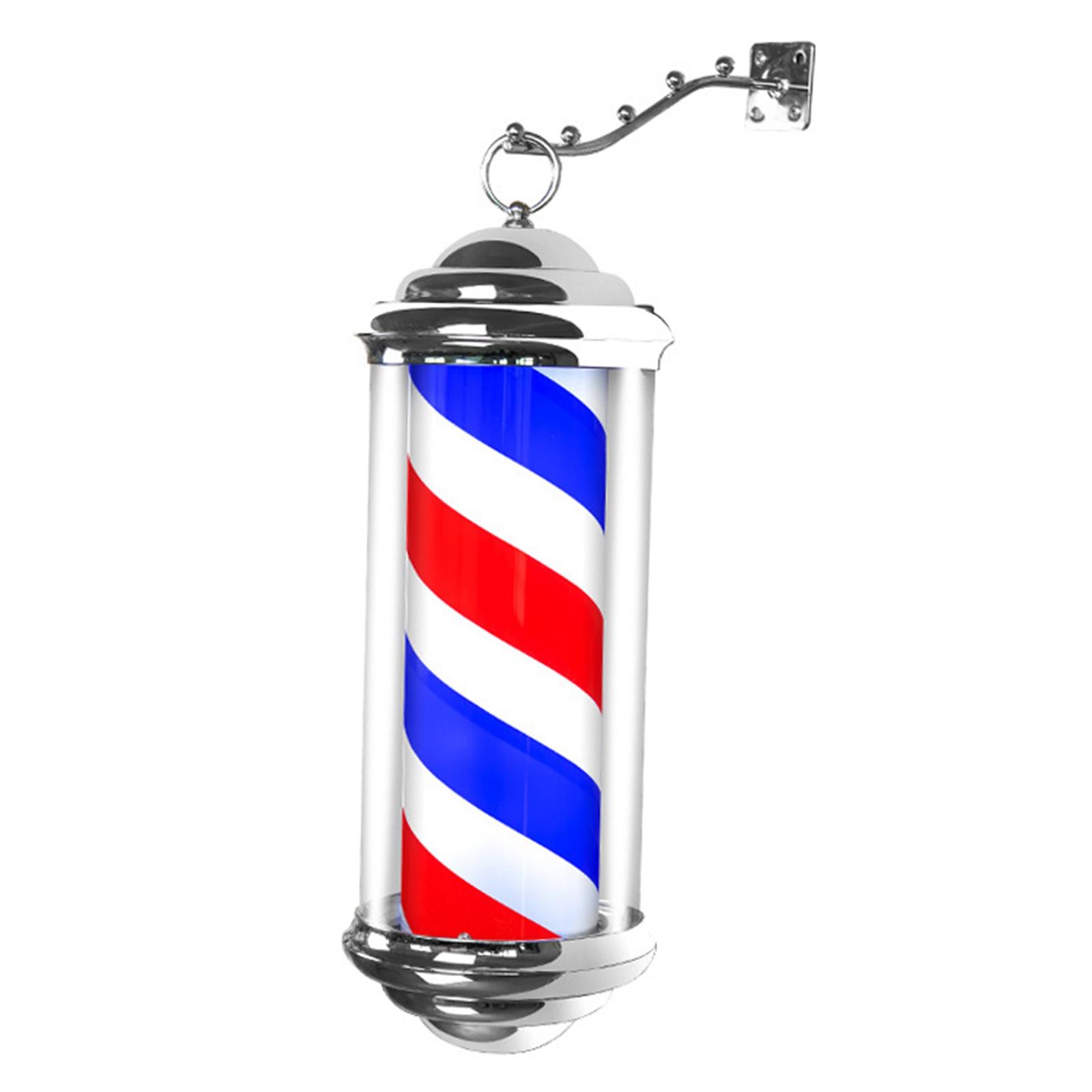Barber Shop Sign Open Lighting Hair Salon Wall Mounted Rotating Pole LED Light
