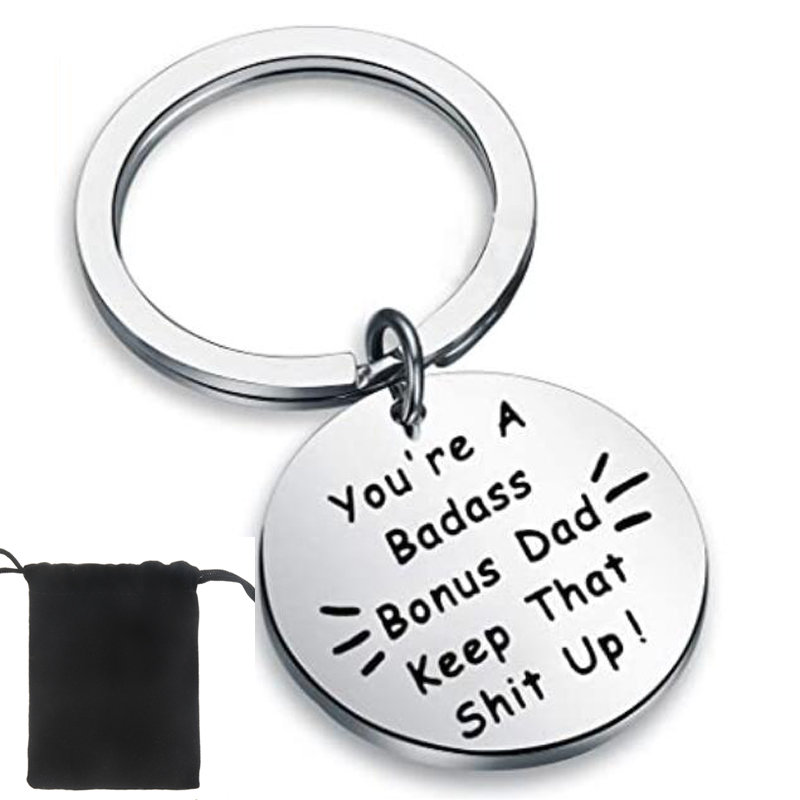 Schritt Dad Geschenk Keychain Für Vatertag Beste Bonus Dad Immer Geschenk für Stepdad Stepfather Sie sind EIN Badass bonus Papa Halten, Dass Bis – Detail 1