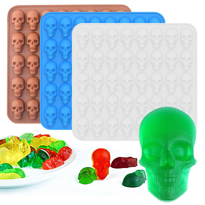 Description Picture 4 of itemNovelty Pumpkin Skull Halloween Silicone Ice Cube Mold DIY Cookie Cake Candy Chocolate Mold for Baking Party Whiskey Kitchen