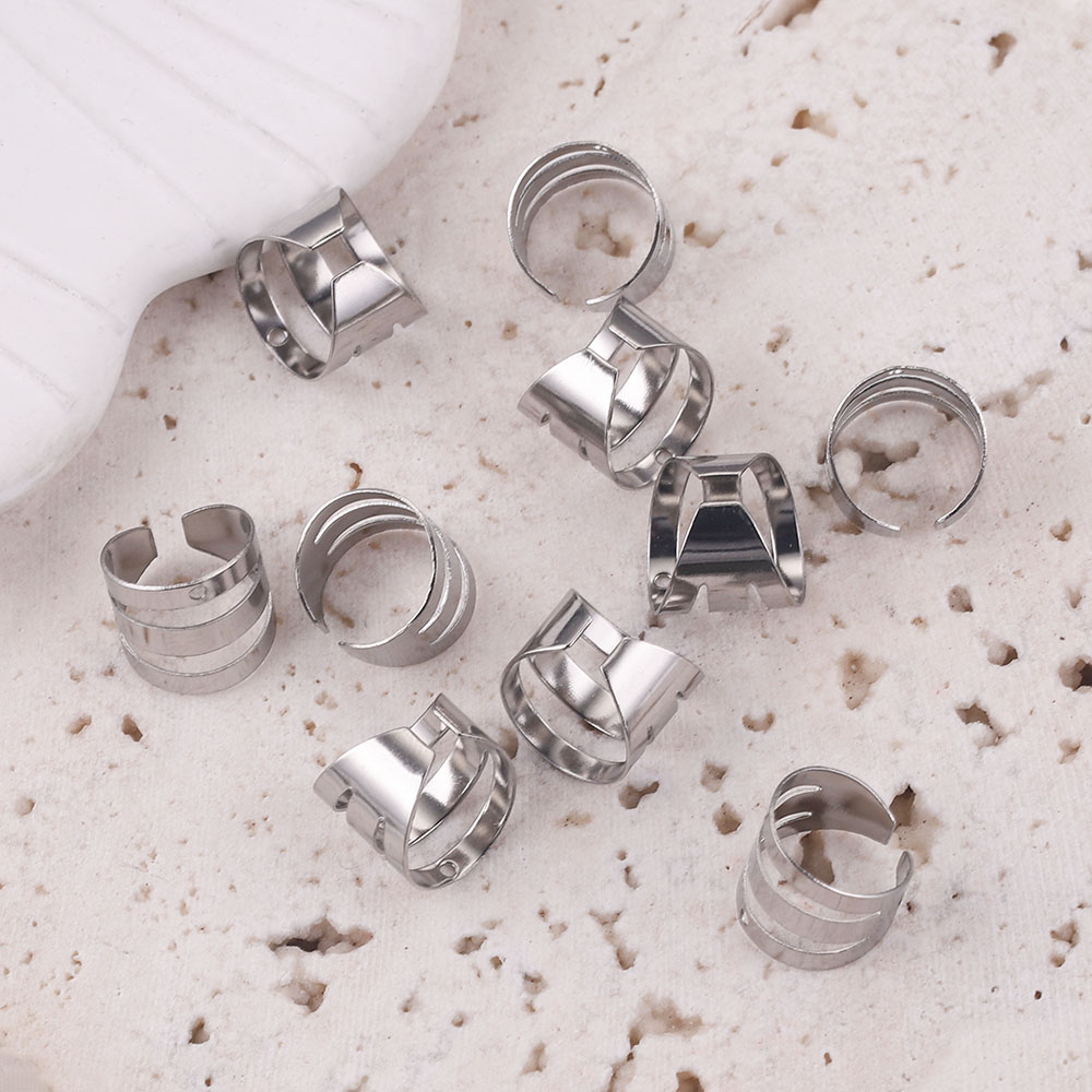 10 Stück Edelstahl Punk Rock Ohrclip Manschettenwickel Ohrringe Kein Piercing-Clip auf Knorpelwickel für DIY Schmuckherstellung Zubehör – Detail 3