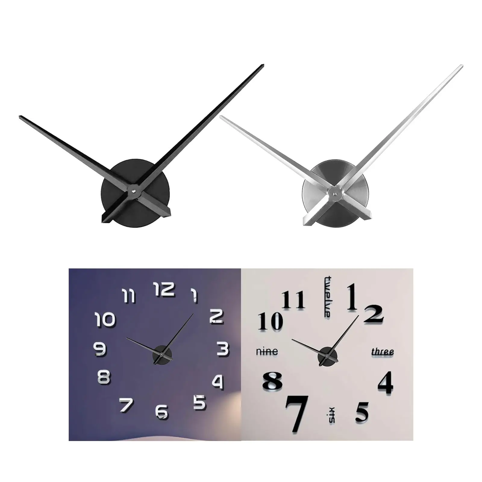 DIY Clock Movement Mechanism Kits Minute Hands , hour Hand Long Shaft Clock Repair Kit for Living Room Bedroom Classroom Office