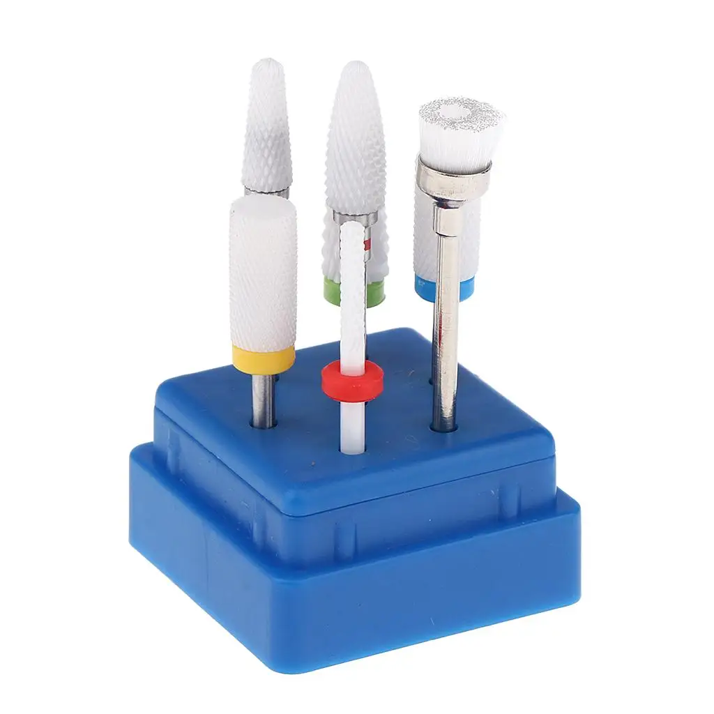 A Set of 7 Parts Mixed Cuticle Cleaning Ceramic Nail Drill Set, Nail Buffer